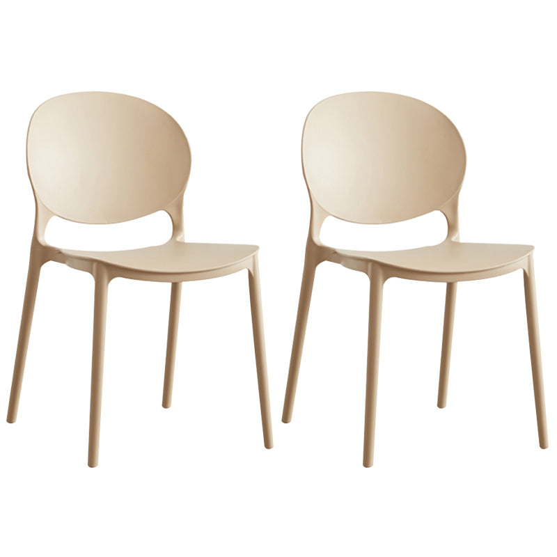 Scandinavian Plastic Armless Dining Chairs Indoor Stackable Side Chair