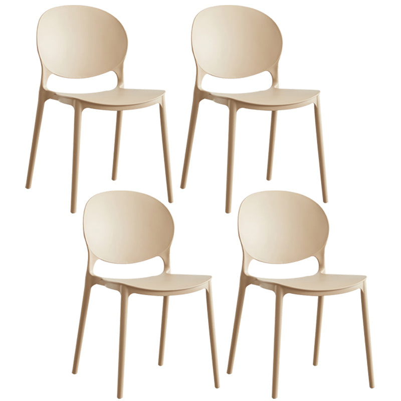 Scandinavian Plastic Armless Dining Chairs Indoor Stackable Side Chair