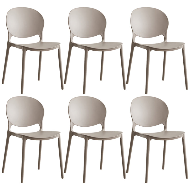 Scandinavian Plastic Armless Dining Chairs Indoor Stackable Side Chair