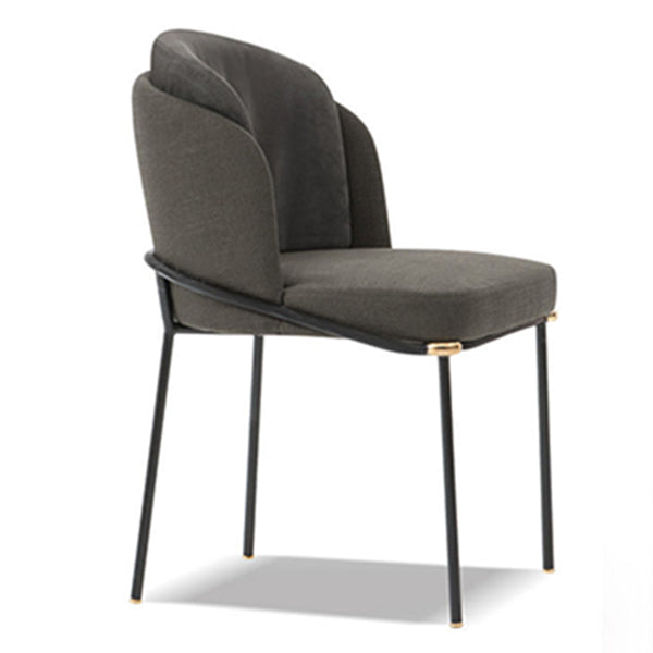 Contemporary Metal Dining Room Chairs Armless Upholstered Side Chairs for Home Use