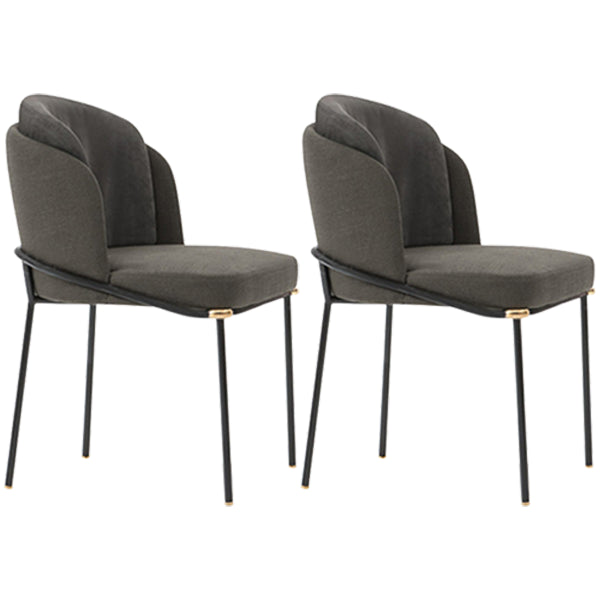 Contemporary Metal Dining Room Chairs Armless Upholstered Side Chairs for Home Use