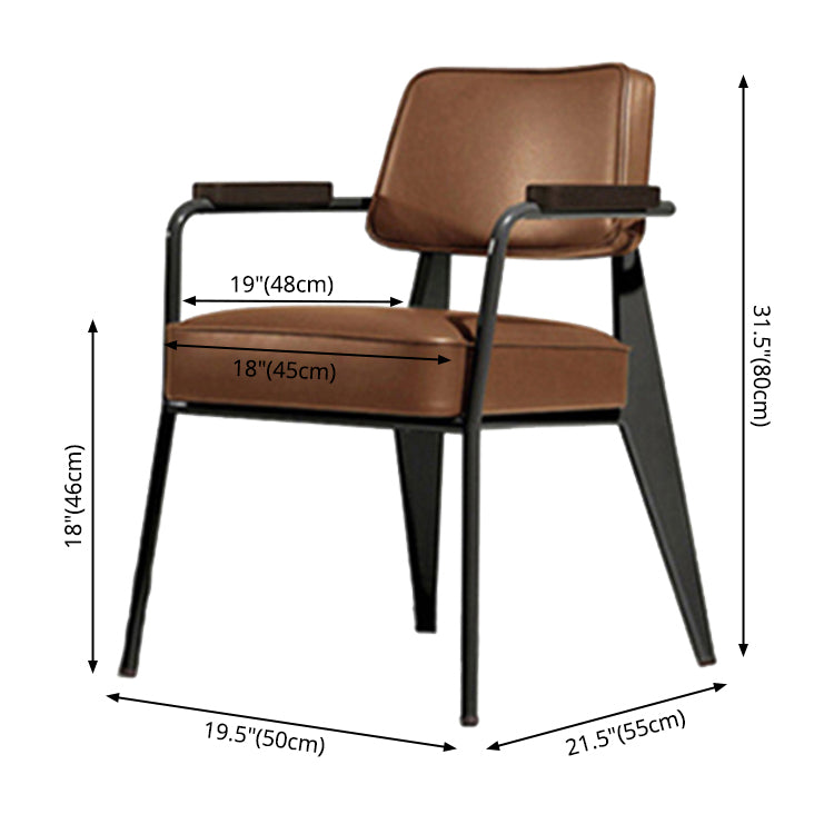 Contemporary Metal Dining Room Chairs Open Back Dining Side Armchair for Home Use