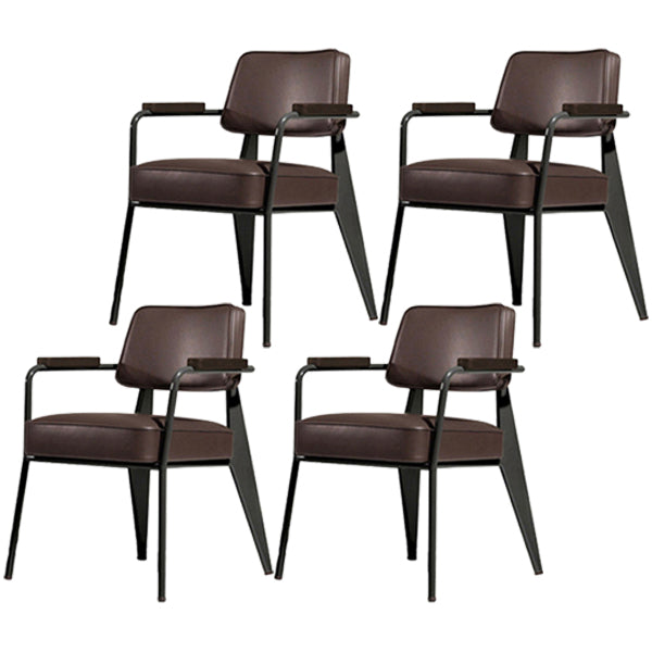 Contemporary Metal Dining Room Chairs Open Back Dining Side Armchair for Home Use