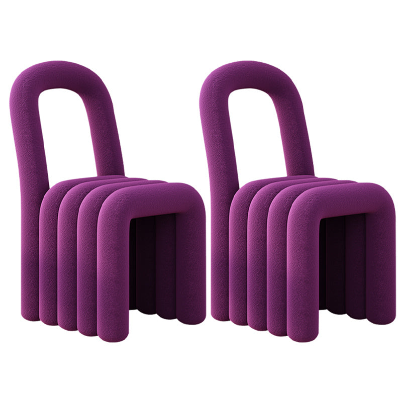 Velvet Designer Style Living Room Side Chair Open Back Dining Side Chair