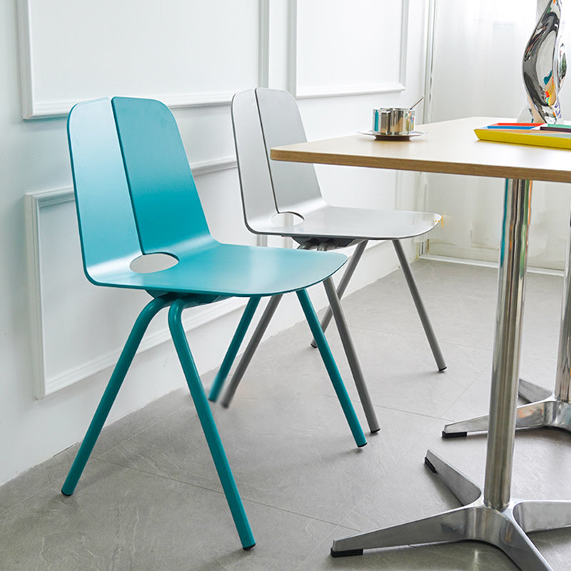 Contemporary Style Dining Room Arm Chair Metal Stackable Chair for Kitchen
