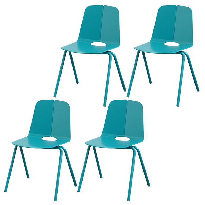 Contemporary Style Dining Room Arm Chair Metal Stackable Chair for Kitchen