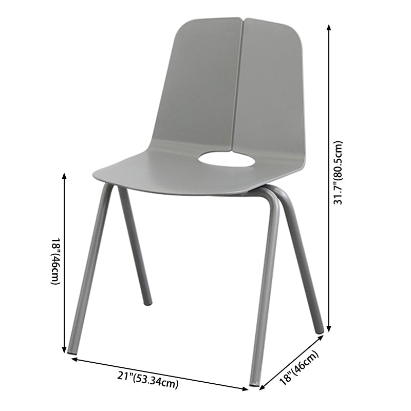 Contemporary Style Dining Room Arm Chair Metal Stackable Chair for Kitchen