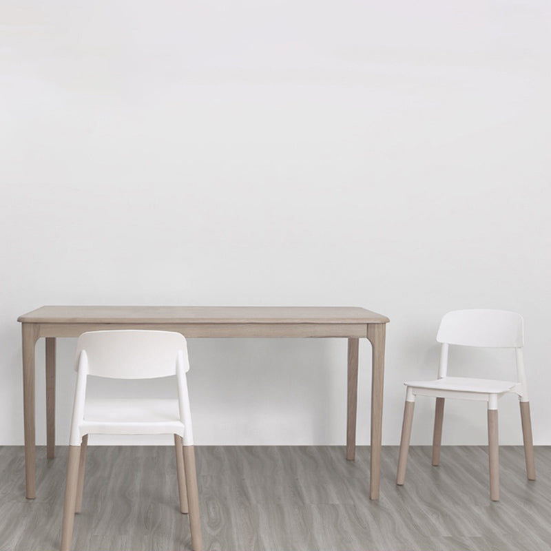 Chaises de salle à manger sans bras empilables en plastique ou ouverte la chaise latéral avec des cuisses de bois