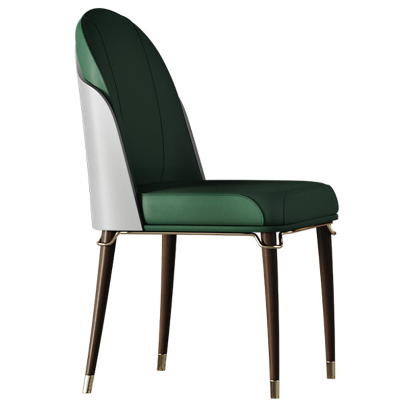 Contemporary Style Ash Wood Chairs Solid Back Side Dining Kitchen Chair Set