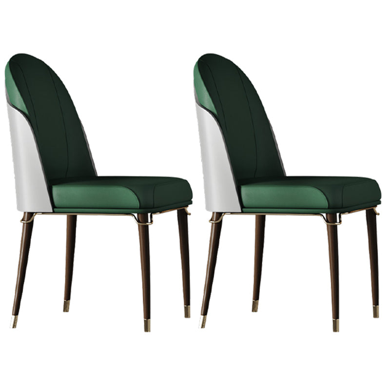 Contemporary Style Ash Wood Chairs Solid Back Side Dining Kitchen Chair Set