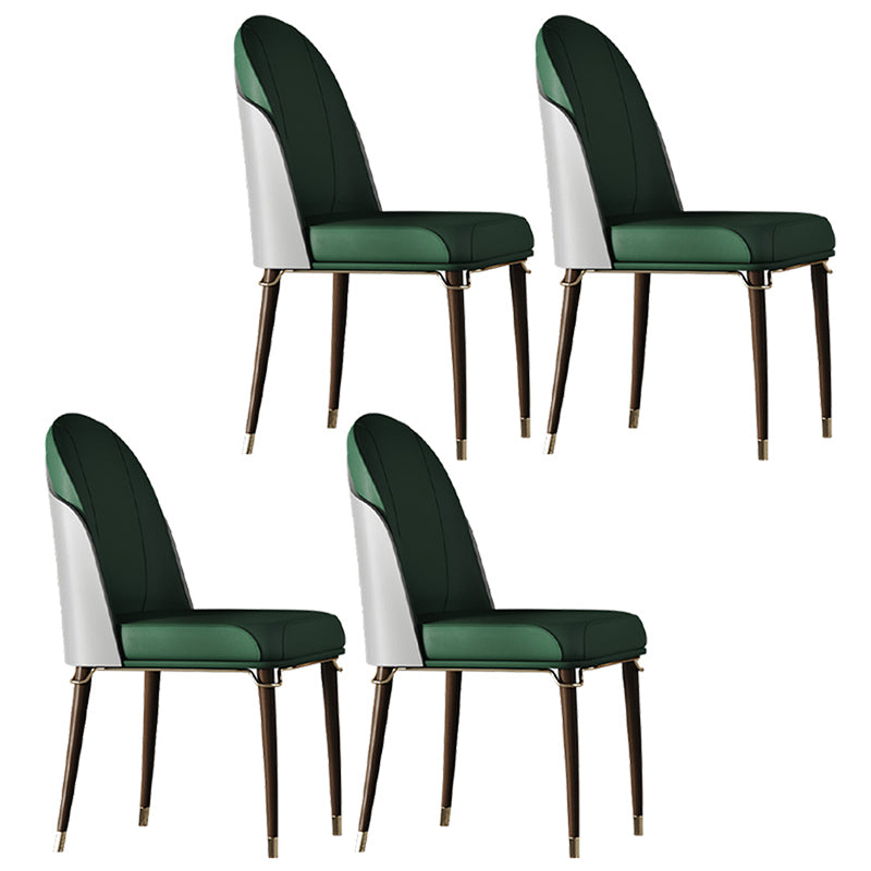 Contemporary Style Ash Wood Chairs Solid Back Side Dining Kitchen Chair Set