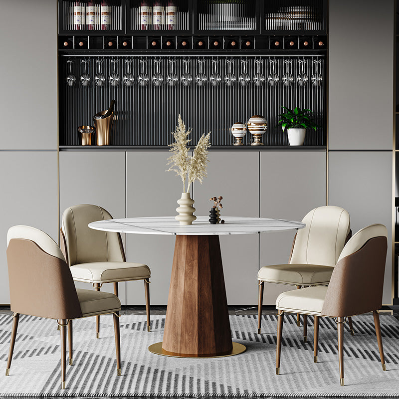 Contemporary Style Ash Wood Chairs Solid Back Side Dining Kitchen Chair Set
