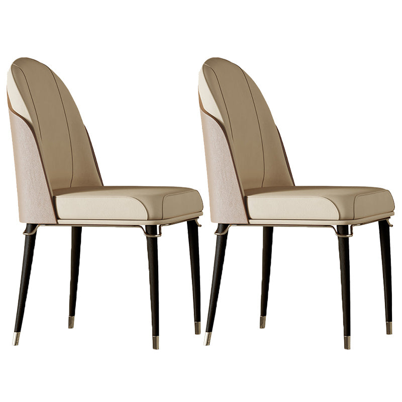 Contemporary Style Ash Wood Chairs Solid Back Side Dining Kitchen Chair Set