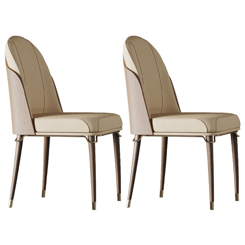 Contemporary Style Ash Wood Chairs Solid Back Side Dining Kitchen Chair Set