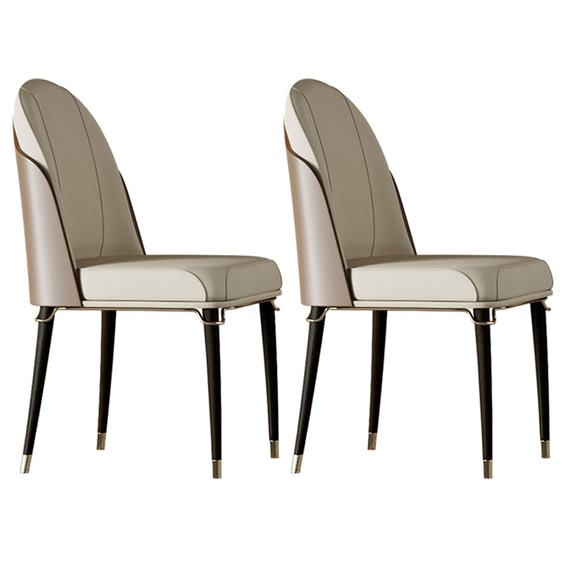 Contemporary Style Ash Wood Chairs Solid Back Side Dining Kitchen Chair Set
