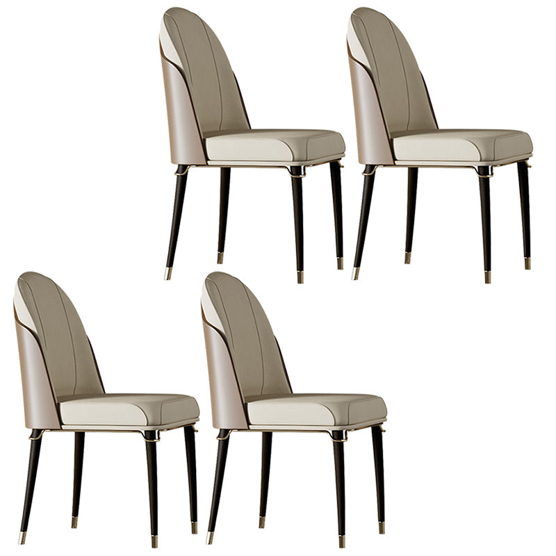 Contemporary Style Ash Wood Chairs Solid Back Side Dining Kitchen Chair Set