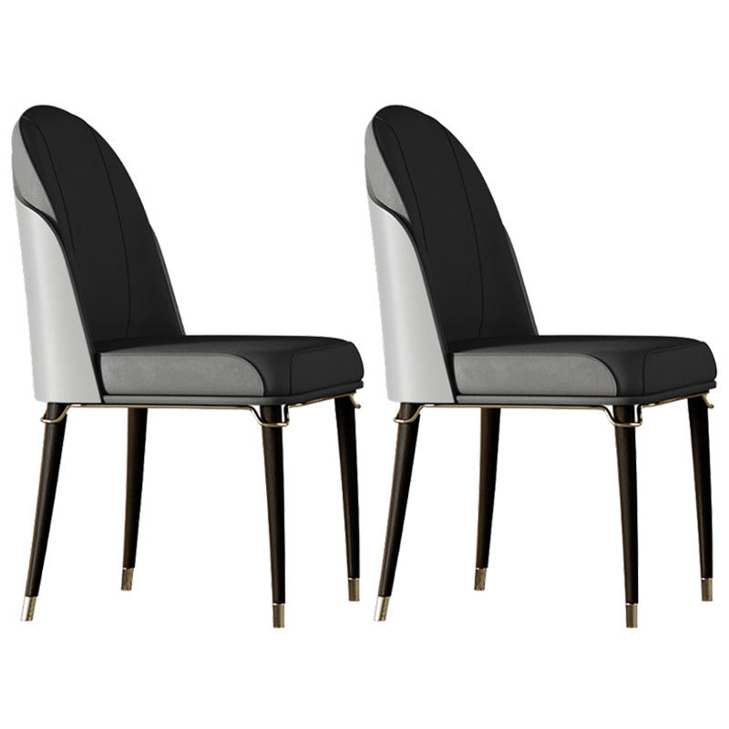 Contemporary Style Ash Wood Chairs Solid Back Side Dining Kitchen Chair Set