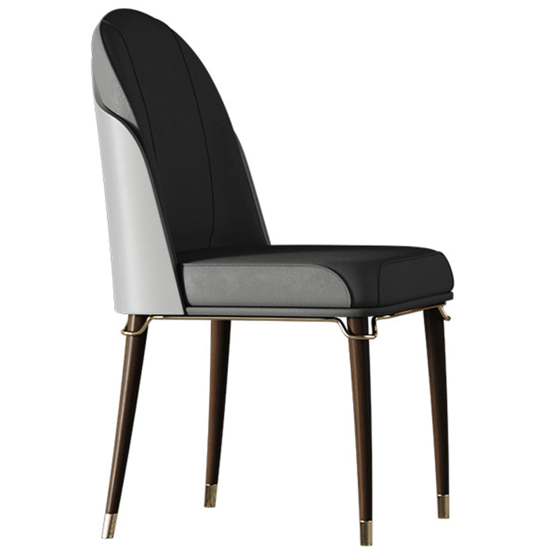 Contemporary Style Ash Wood Chairs Solid Back Side Dining Kitchen Chair Set