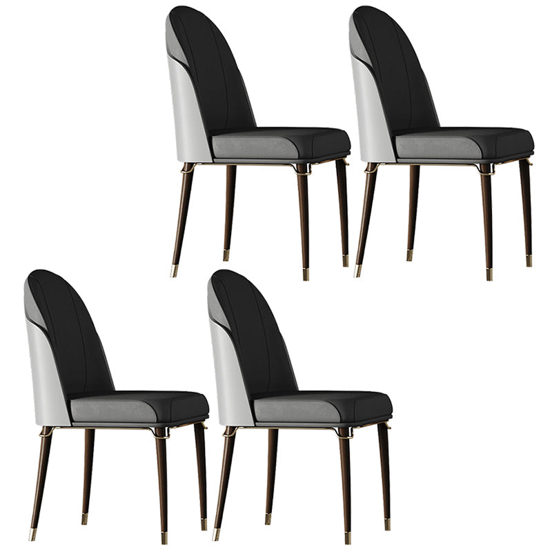 Contemporary Style Ash Wood Chairs Solid Back Side Dining Kitchen Chair Set
