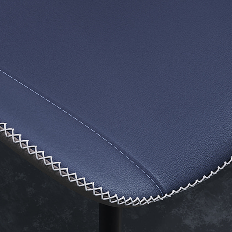 Scandinavian Style Wingback Side Chair Leather Dining Armless Chairs for Kitchen