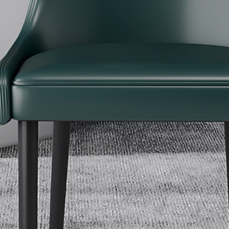 Scandinavian Style Wingback Side Chair Leather Dining Armless Chairs for Home Use