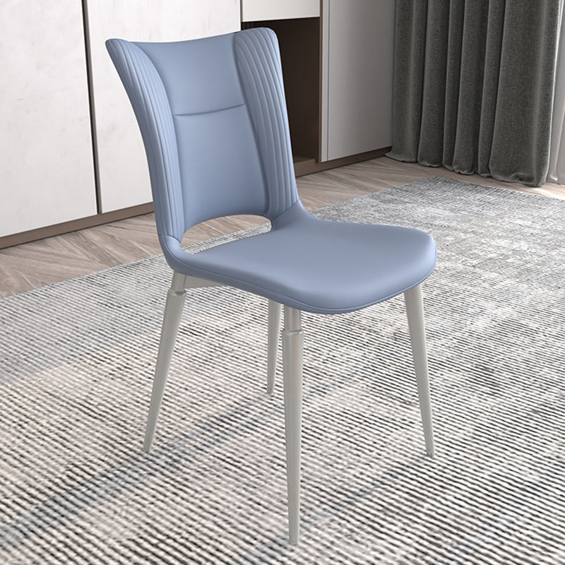 Contemporary Metal Armless Dining Room Chairs Open Back Dining Side Chair for Home Use