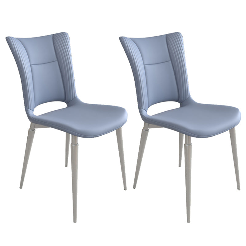 Contemporary Metal Armless Dining Room Chairs Open Back Dining Side Chair for Home Use