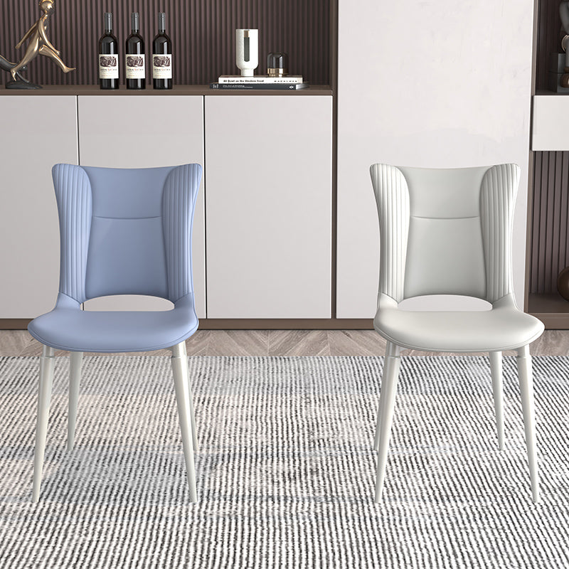 Contemporary Metal Armless Dining Room Chairs Open Back Dining Side Chair for Home Use