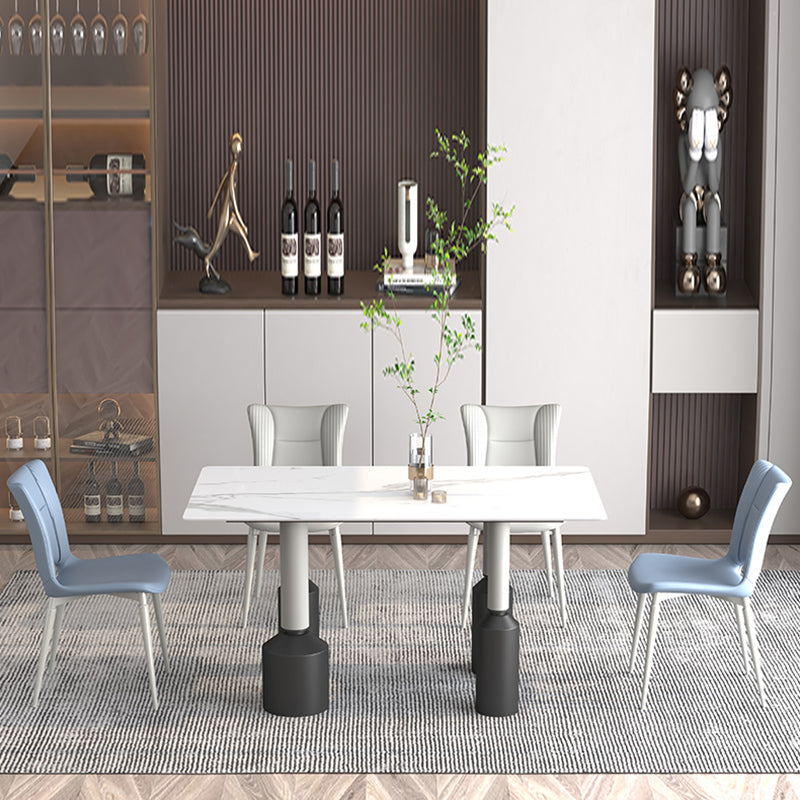 Contemporary Metal Armless Dining Room Chairs Open Back Dining Side Chair for Home Use
