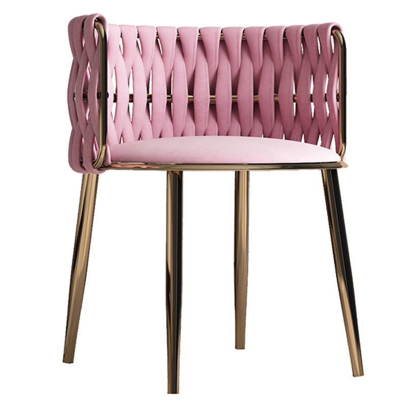 Contemporary Metal Dining Room Armchairs Upholstered Side Chairs for Home Use