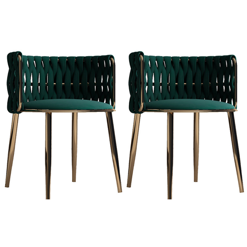 Contemporary Metal Dining Room Armchairs Upholstered Side Chairs for Home Use