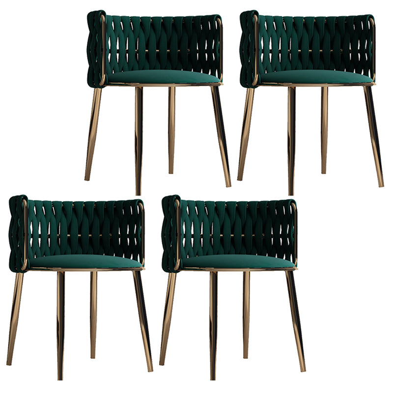 Contemporary Metal Dining Room Armchairs Upholstered Side Chairs for Home Use