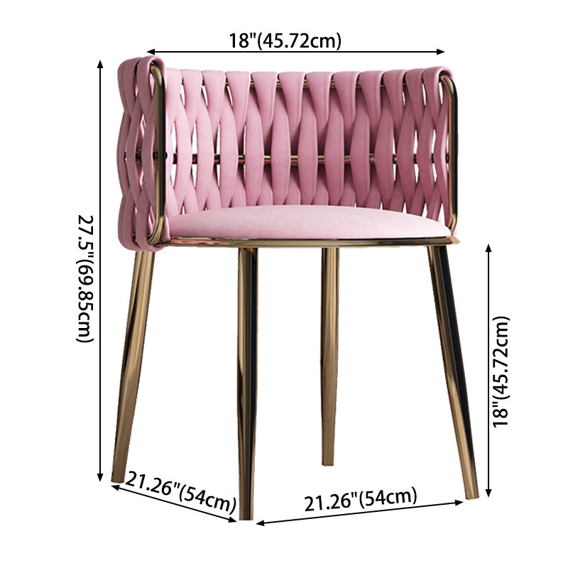 Contemporary Metal Dining Room Armchairs Upholstered Side Chairs for Home Use