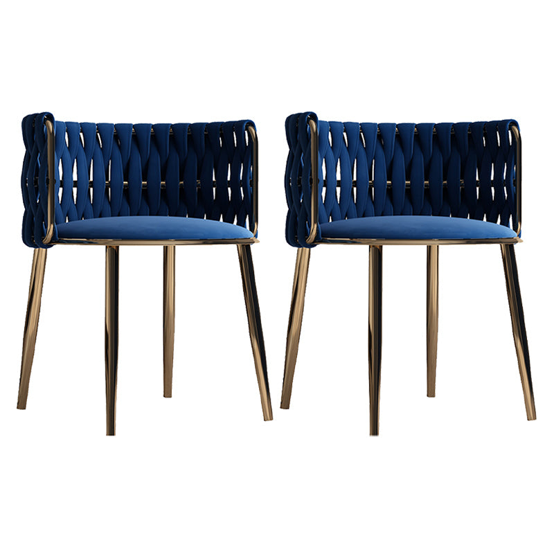 Contemporary Metal Dining Room Armchairs Upholstered Side Chairs for Home Use