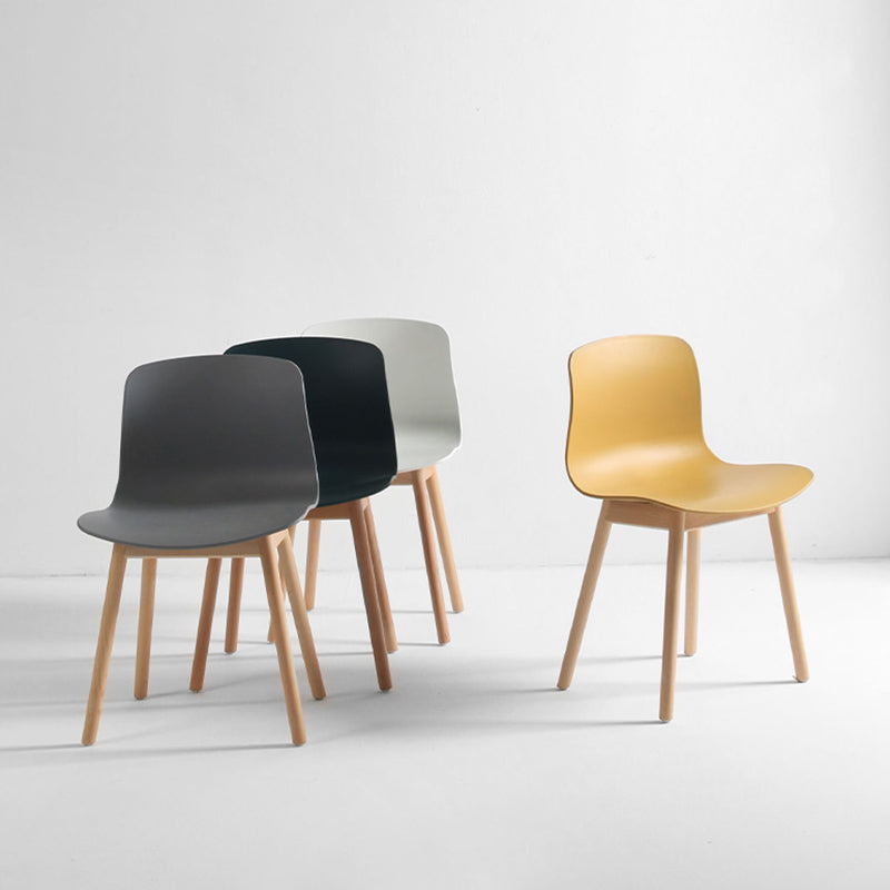 Contemporary Style Dining Armless Chair Wooden Dining Side Chair for Kitchen