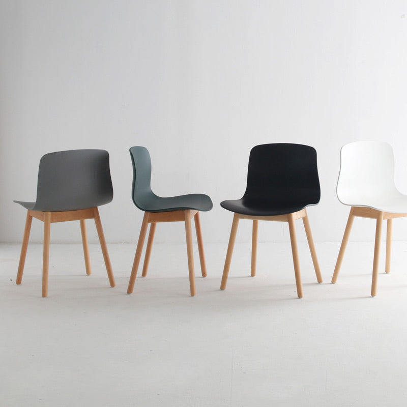 Contemporary Style Dining Armless Chair Wooden Dining Side Chair for Kitchen