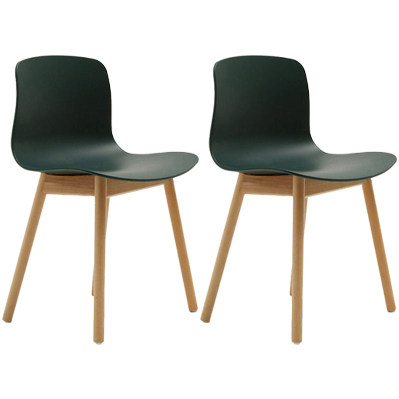 Contemporary Style Dining Armless Chair Wooden Dining Side Chair for Kitchen