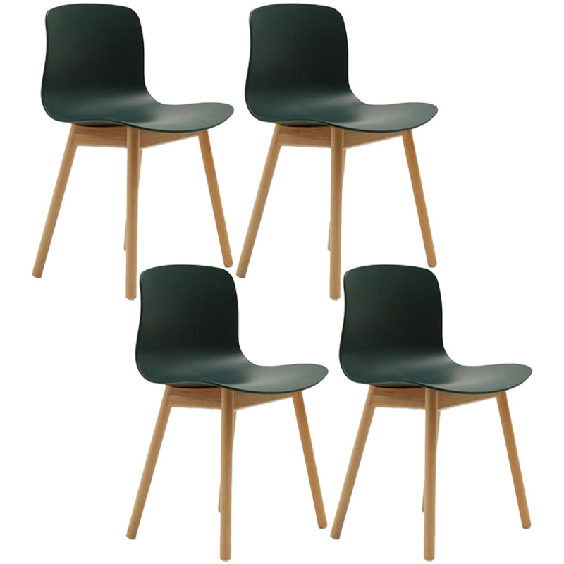 Contemporary Style Dining Armless Chair Wooden Dining Side Chair for Kitchen