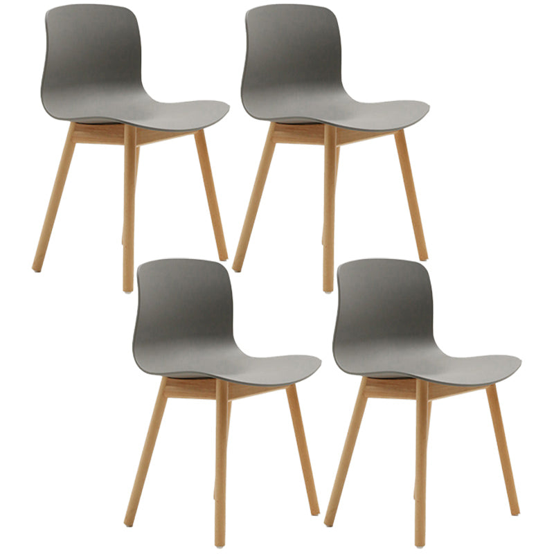 Contemporary Style Dining Armless Chair Wooden Dining Side Chair for Kitchen