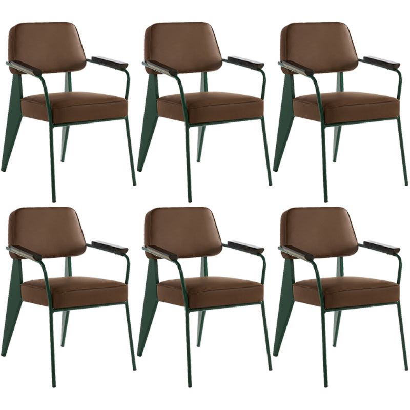 Open arrière Arm à manger chaise industrielle des fauteuils rembourrés avec des jambes en métal