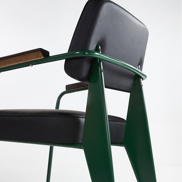 Open arrière Arm à manger chaise industrielle des fauteuils rembourrés avec des jambes en métal