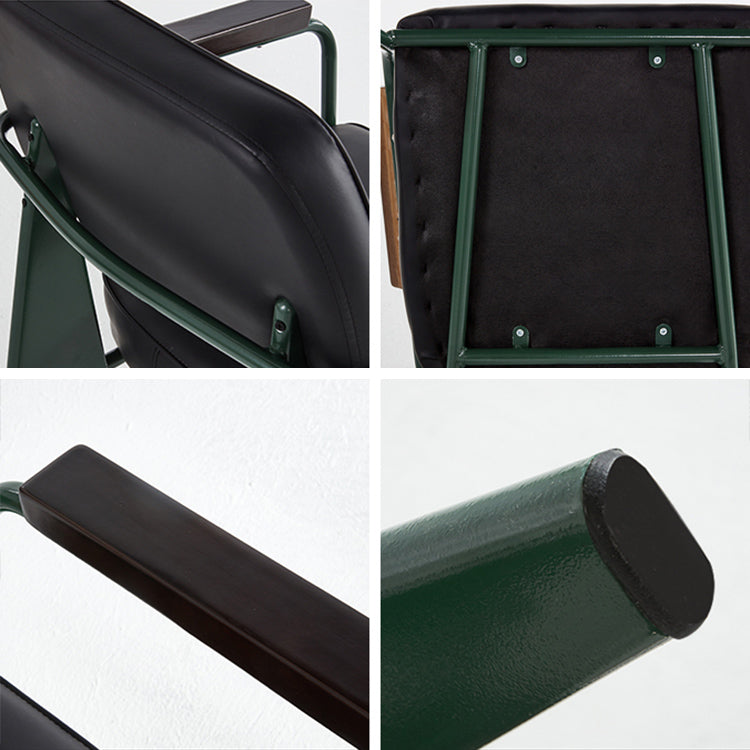 Open arrière Arm à manger chaise industrielle des fauteuils rembourrés avec des jambes en métal