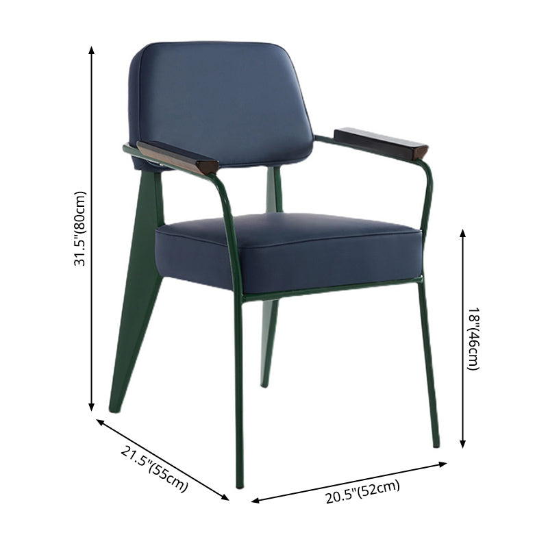 Open arrière Arm à manger chaise industrielle des fauteuils rembourrés avec des jambes en métal