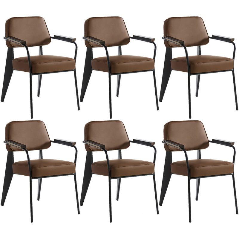Open arrière Arm à manger chaise industrielle des fauteuils rembourrés avec des jambes en métal