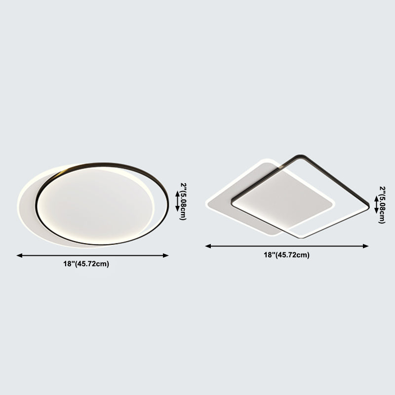 Plafonniers encastrés géométriques modernes, luminaires encastrés en métal avec abat-jour en acrylique