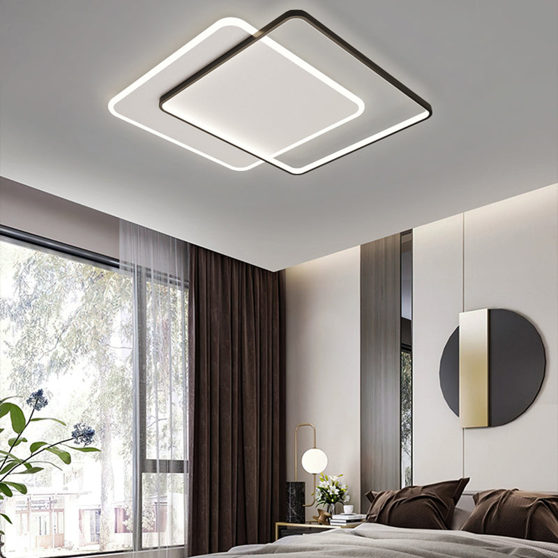 Plafonniers encastrés géométriques modernes, luminaires encastrés en métal avec abat-jour en acrylique