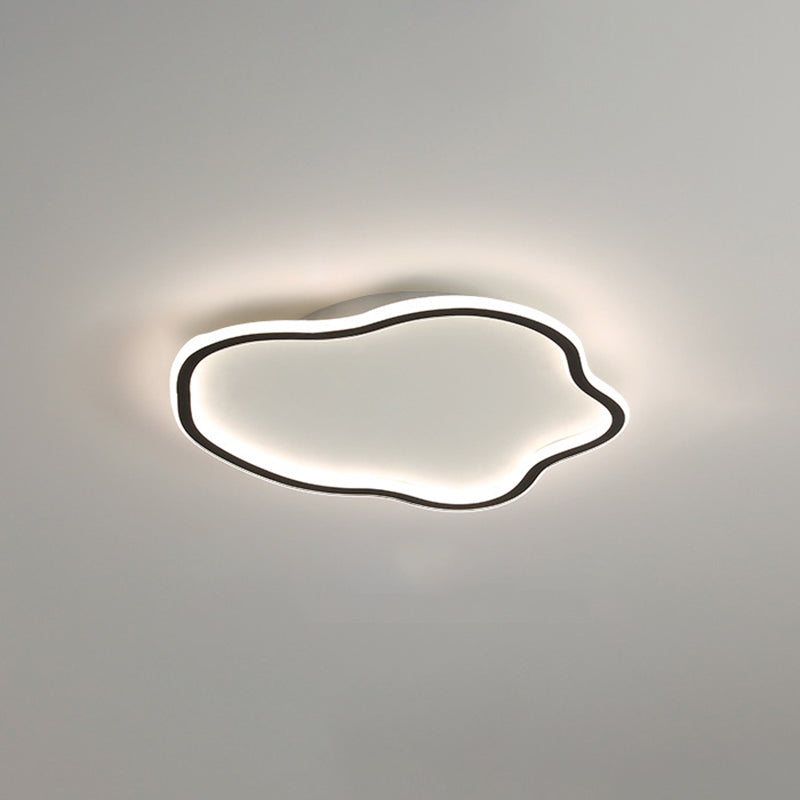 Modern Minimalist LED Ceiling Fixture Wrought Iron Cloud Flush Mount with Acrylic Shade