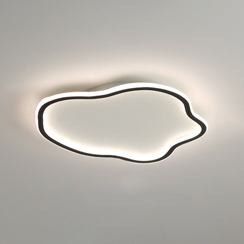 Modern Minimalist LED Ceiling Fixture Wrought Iron Cloud Flush Mount with Acrylic Shade