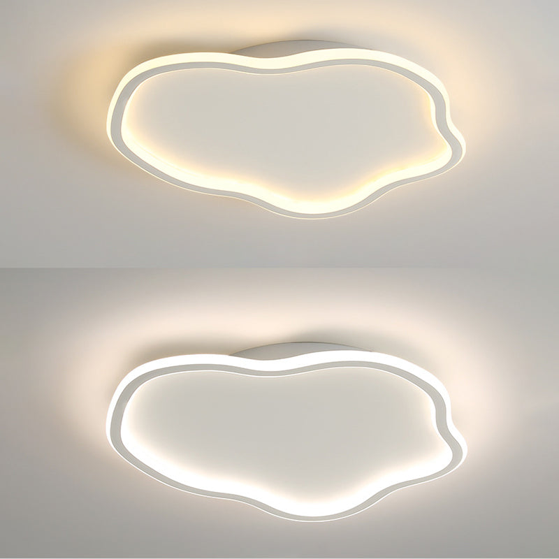 Modern Minimalist LED Ceiling Fixture Wrought Iron Cloud Flush Mount with Acrylic Shade