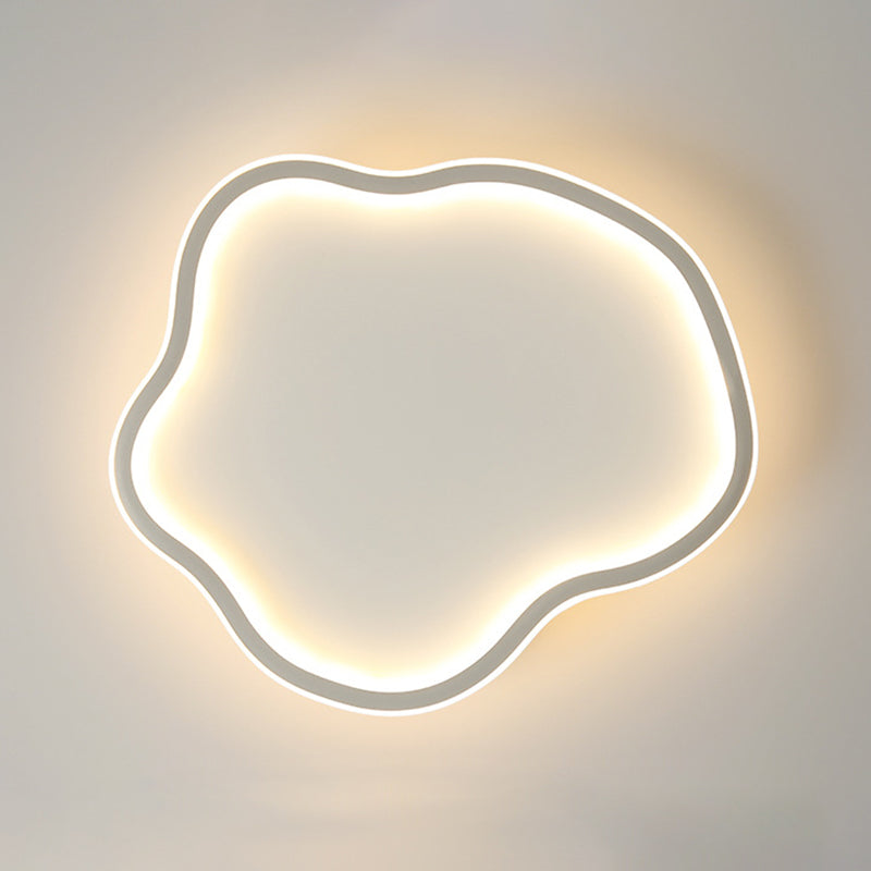 Modern Minimalist LED Ceiling Fixture Wrought Iron Cloud Flush Mount with Acrylic Shade